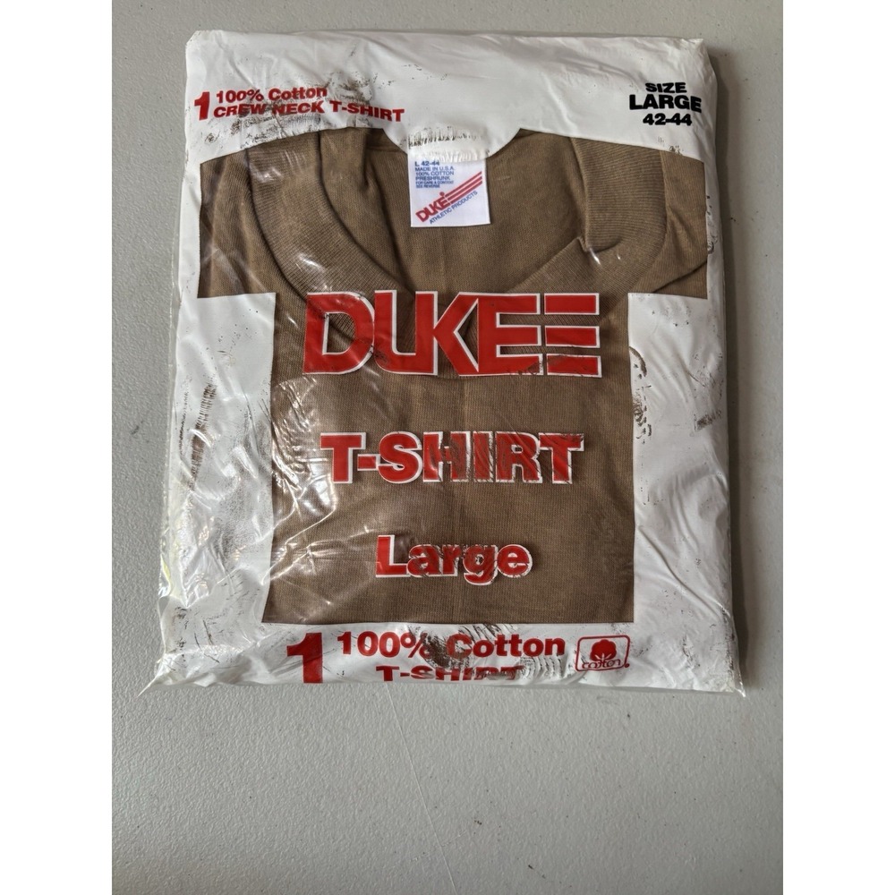 Vintage Brown Blank Duke‎ Dead Stock T-shirt L